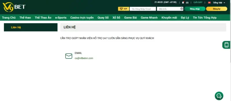 Chuẩn bị gì khi Liên hệ V9bet tại trang web